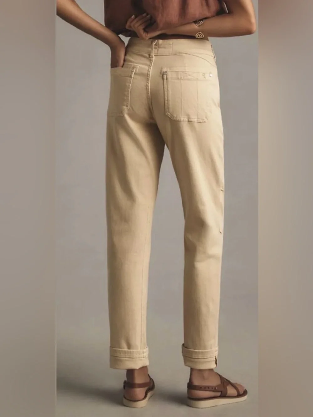 Anthropologie Pilcro Wanderer Relaxed Straight Jeans in Beige, Women’s size 29